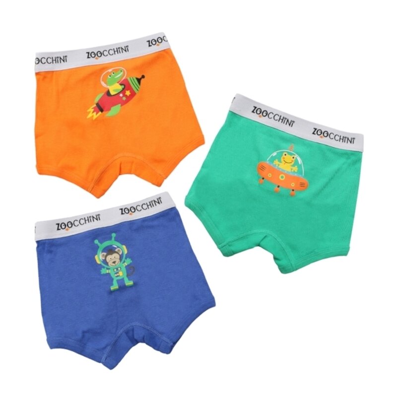 Zoocchini - Boxeri din bumbac organic, pentru baieti, Space Force, 4-5 ani - set 3 buc