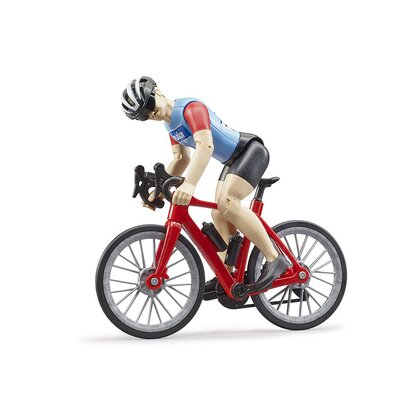 BRUDER - Figurina Ciclist , Cu bicicleta de curse