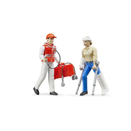 BRUDER - Set figurine Asistenti ambulanta , Cu accesorii