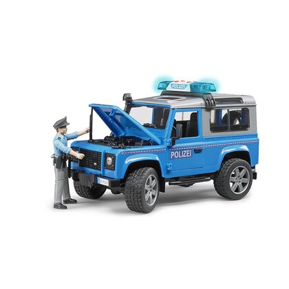 BRUDER - Masina de politie Land Rover Defender , Cu accesorii, Cu politist