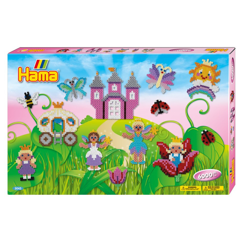 Cadou gigant hama, 6000 margele midi in cutie, lumea zanelor