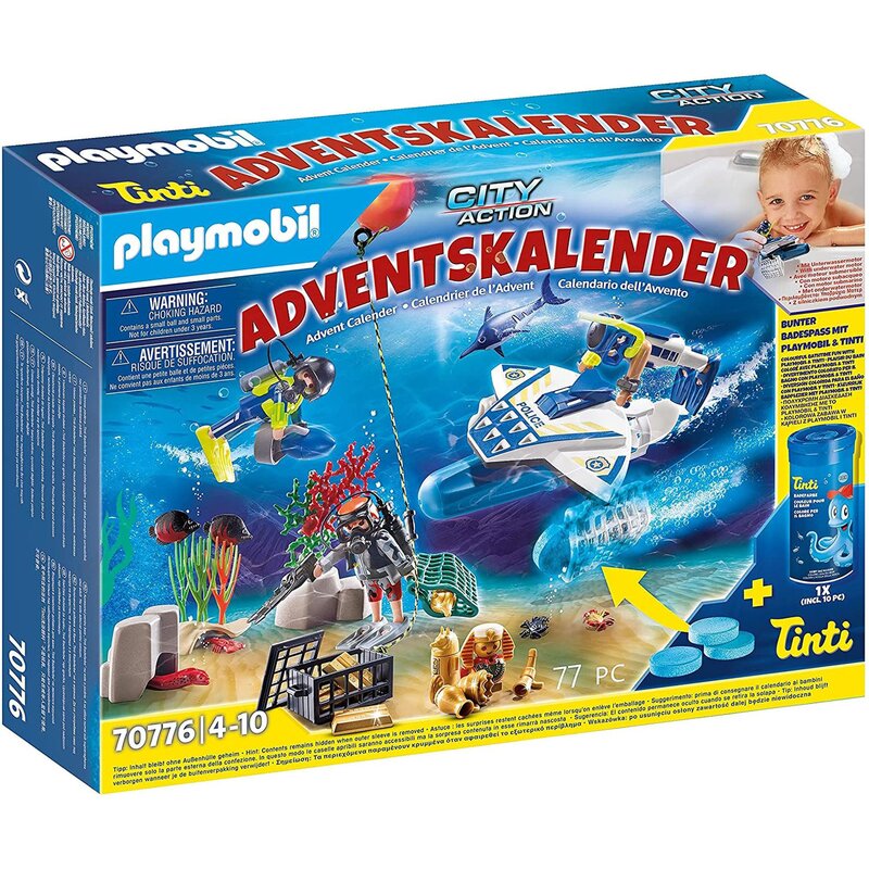 Playmobil - Set de constructie Politia sub apa , Calendar Craciun