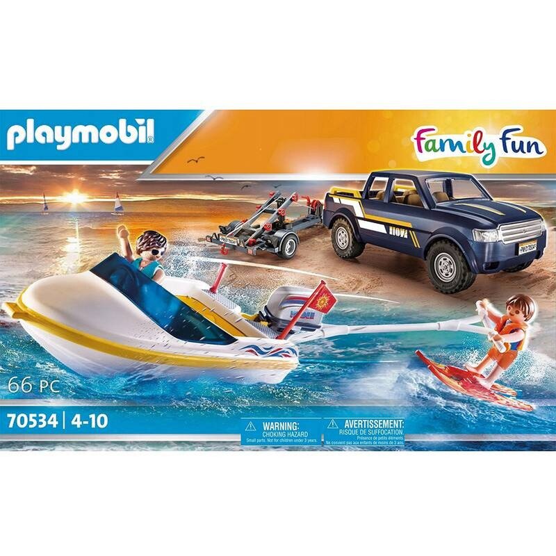 Playmobil - Camion , Family Fun , Cu barca de viteza