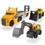Dickie Toys - Camion  Mack Volvo Heavy Loader Truck cu remorca, buldozer si camion basculant - 1
