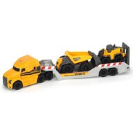 Dickie Toys - Camion  Mack Volvo Micro Builder cu remorca, buldozer si camion basculant