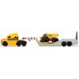 Camion Dickie Toys Mack Volvo Micro Builder cu remorca, buldozer si camion basculant - 3