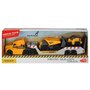 Camion Dickie Toys Mack Volvo Micro Builder cu remorca, buldozer si camion basculant - 6