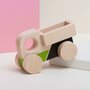 Camion jucarie Montessori, din lemn, verde-negru, Mobbli - 1