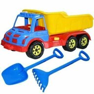 Roben toys - Camion pentru nisip, cu lopata si grebla , lungime 60 cm , multicolor, Robentoys
