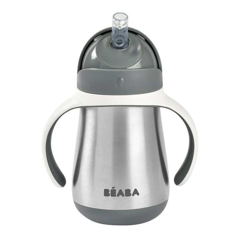 Beaba - Cana cu pai din inox 250 ml Mineral Grey