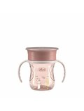 Canuta 360, Chicco, Perfect Cup, Anti-Scurgere, Manere ergonomice, Detasabile, Capacitate 200 ml, Compatibila cu masina de spalat vase, Fara BPA, 12 luni+, Roz