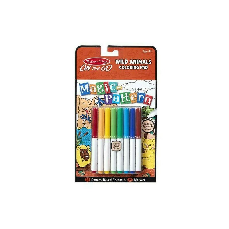 Melissa & doug - Carnet de colorat Modele magice Animale salbatice