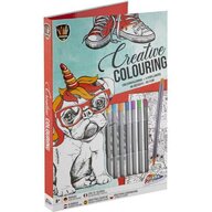 Grafix - Carte de colorat adulti 33x22x3 cm, 48 desene si 8 carioci colorate incluse  GR150032