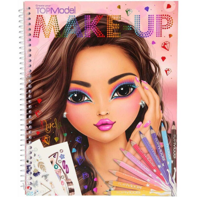 Depesche - Carte de colorat Top Model, Create your make-up