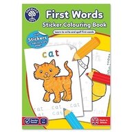 Orchard toys - Carte de colorat cu activitati in limba engleza si abtibilduri Primele cuvinte First words