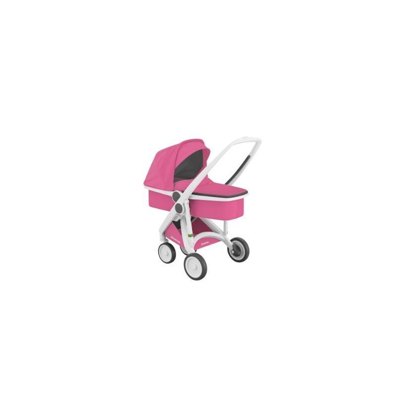 Greentom - Carucior 2 in 1, 100% ecologic, White Pink