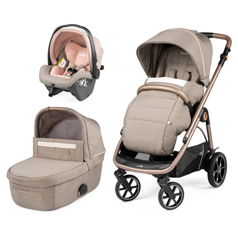 Peg perego - carucior 3 in 1 veloce, slk, 0 - 22 kg, mon amour, bej / roz