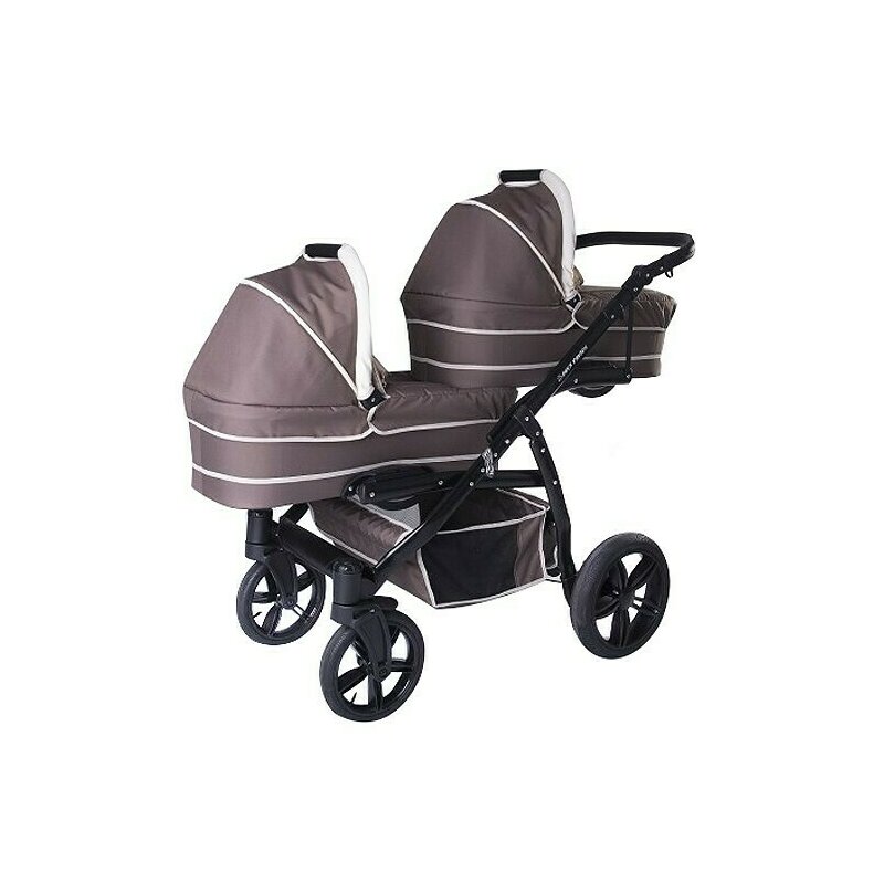 Pj Baby - Carucior gemeni 2 in 1 Tandem Pj Stroller Lux , Brown