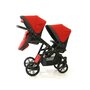 Pj Baby - Carucior gemeni 2 in 1 Tandem Pj Stroller Lux , Red - 2