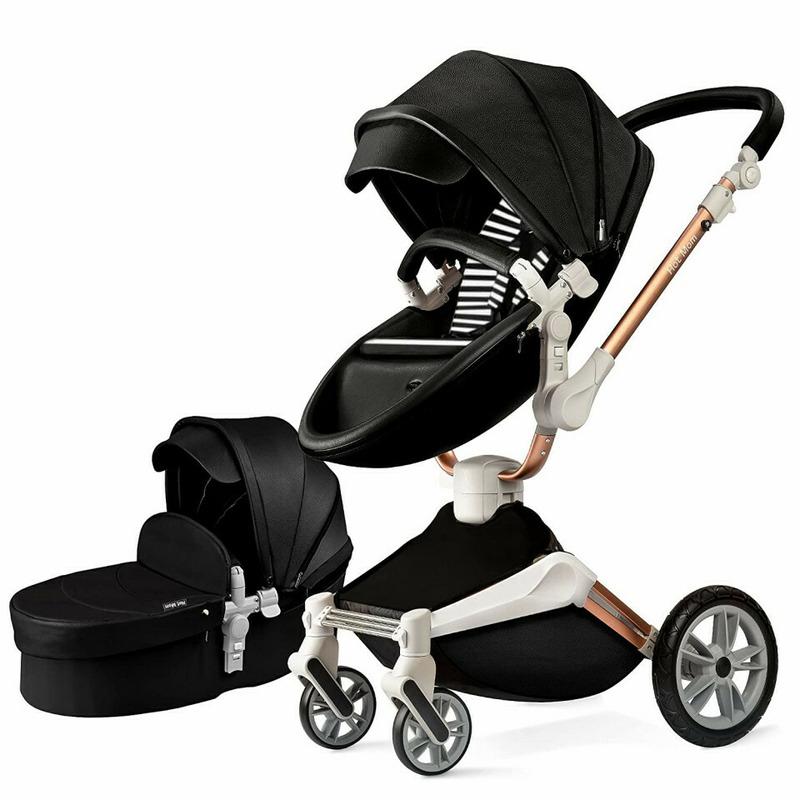 Carucior Copii Hot Mom 360 Negru 2 in 1, varsta intre 0 si 36 de luni, alegerea perfecta pentru voi: design modern, elegant si confortabil 360