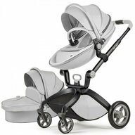 Hot mom - Carucior Copii  Premium Grey 2 in 1, varsta intre 0 - 36 luni, elegant, confortabil, sigur si usor de folosit