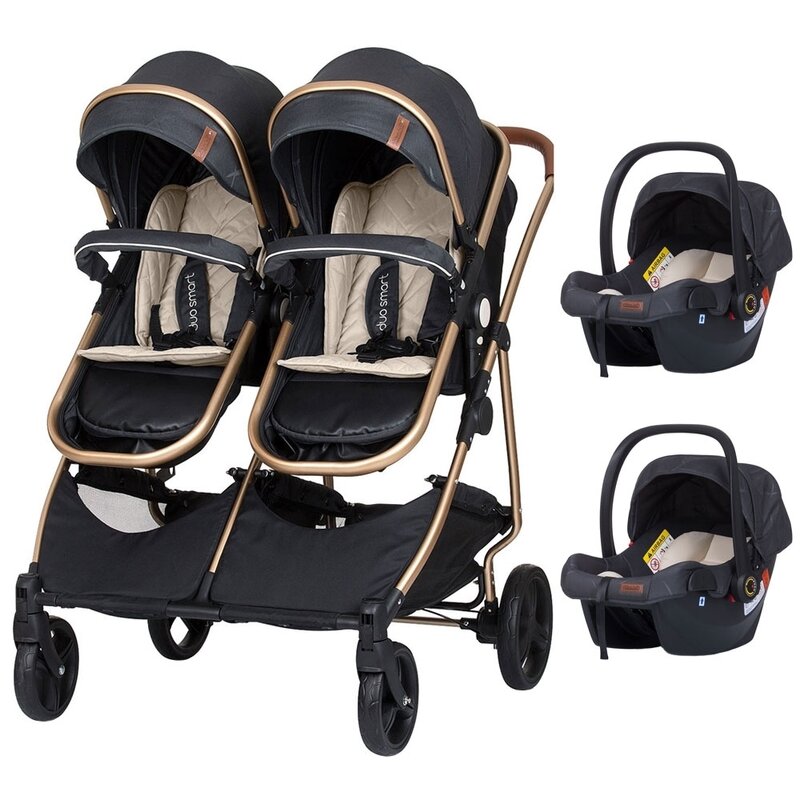 Chipolino - Carucior gemeni Duo Smart 3 in 1 raven