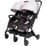 Carucior gemeni, Twin, Cadru din aluminiu, Spatar reglabil, Pliere compacta, Conform cu standardul european de securitate EN 1888-1:2018, FreeON, Grey - 1