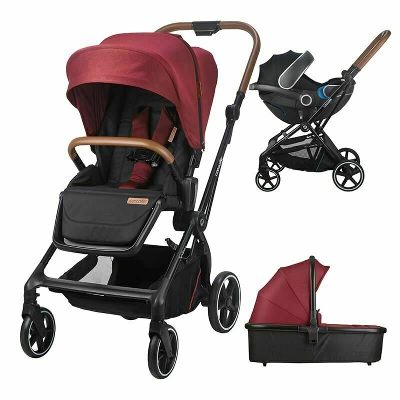Carucior modular 2in1 Coccolle Saliara Cabernet+Cos auto 0-13 kg gb Idan Silver Fox Grey Pret Mic Numai Aici imagine 2022