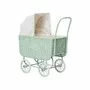 Carucior papusi ratan verde retro cu saltea inclusa, +3 ani, byASTRUP - 1