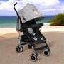Carucior sport, Bebe Stars, Buggy Deer Pliabil, Usor, Pana la 15 kg, Copertina XL cu plasa si fereastra, Spatar si suport picioare reglabile, Coform cu EN1888-1:2018+A1:2022, 6-36 luni, Grey - 3