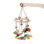Carusel Montessori din lemn cu 5 animale multicolore, Mobbli - 1