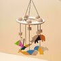 Carusel Montessori din lemn cu 5 animale multicolore, Mobbli - 2