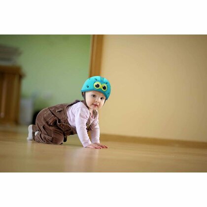 Safehead - Casca protectie bebelusi cu spuma flexibila, ultrausoara, reglabila, 7-24 luni, albastra,  Baby Owl, SHB002
