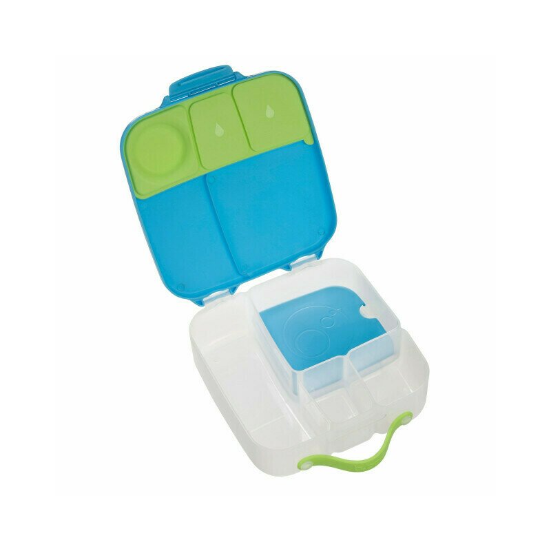 B.box - Caserolă compartimentată Lunchbox, albastru cu verde
