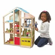 Melissa & Doug - Casuta De Papusi Din Lemn Mobilata