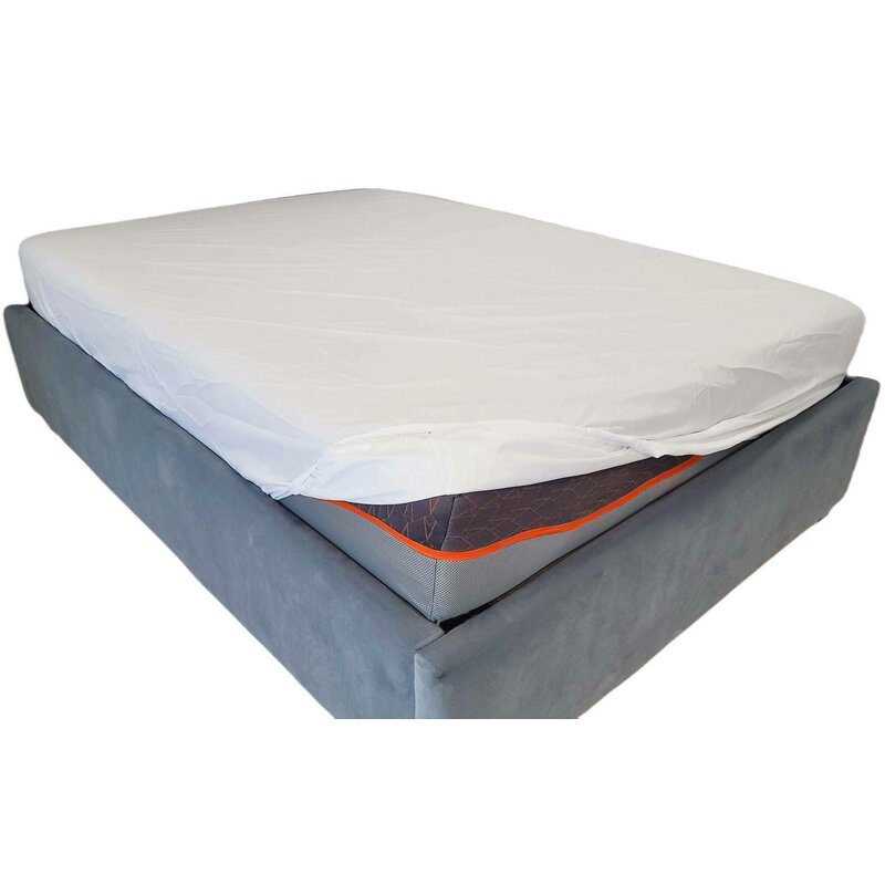 Somnart - cearceaf de pat bumbac alb cu elastic, 220x260 cm, pat de 160x200