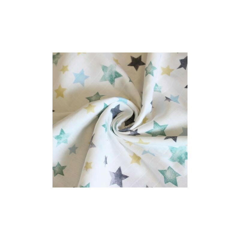 Cearceaf din muselina, 2buc./set, 120x160cm, star turquoise kreis