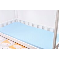Confort family - Cearsaf pat bumbac 100% culoare bleu 90x200x10 cm