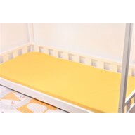 Confort family - Cearsaf pat bumbac 100% culoare galben  90x200x10 cm
