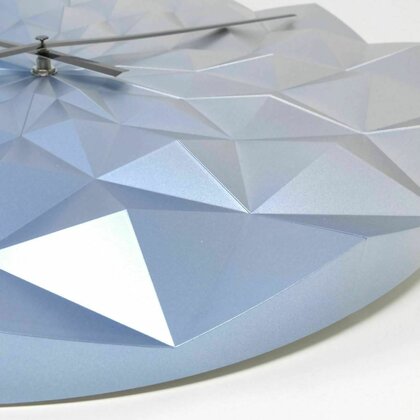 Tfa - Ceas geometric de precizie, analog, de perete, creat de designer, model DIAMOND, albastru metalic,  60.3063.06