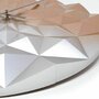 Tfa - Ceas geometric de precizie, analog, de perete, creat de designer, model DIAMOND, roz auriu metalic,  60.3063.51 - 2