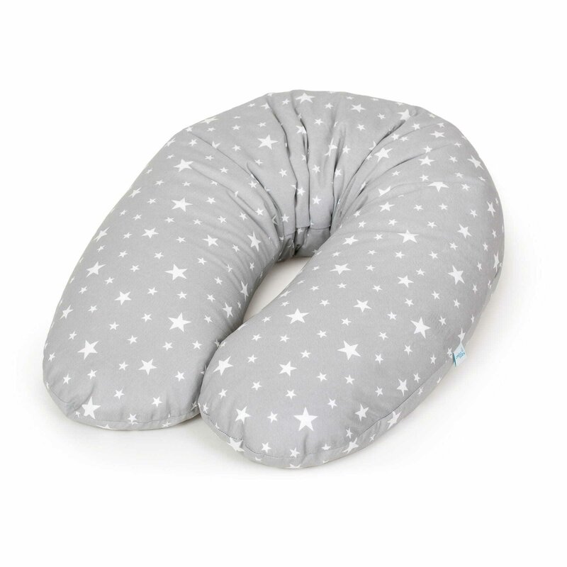 Ceba baby - perna de alaptat multifunctionala cu microparticule, 190x35 cm, gri stelute