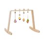 Mobbli - Centru de activitati pentru bebelusi Baby Gym, cu 4 jucarii colorate corpuri geometrice, lemn,  - 1