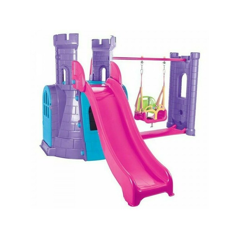 Pilsan - loc de joaca castle slide and swing, violet