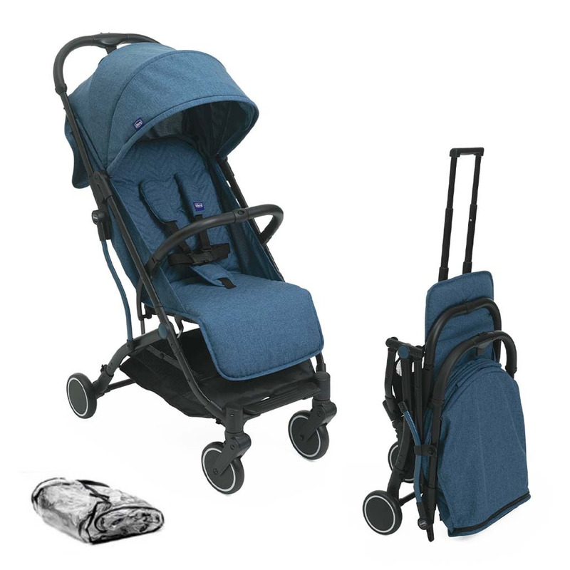 Chicco - carucior sport tip troler, trolley me, pliere cu o singura mana, cu protectie de ploaie, greutate redusa: 7 kg, sustine 15 kg, 0 luni+, calypso blue