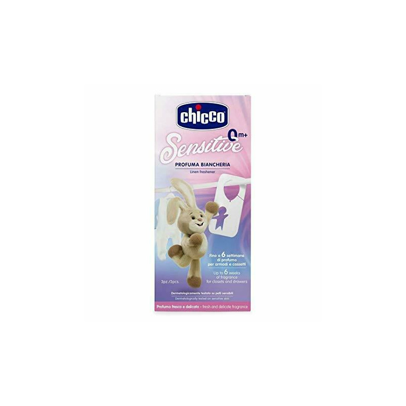 Chicco - Odorizante parfumate, Cu miros persistent pana la 6 saptamani, 3 bucati, 0 luni+, Alb