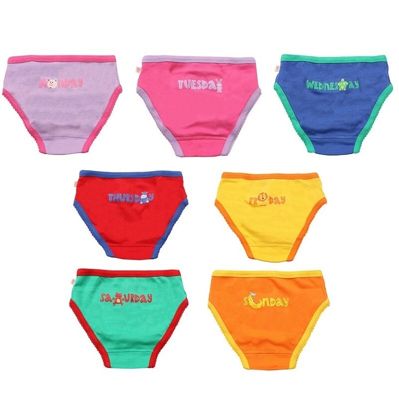 Zoocchini - chilotei din bumbac organic, pentru fete, , zilele săptămânii, 4-5 ani - 7 buc