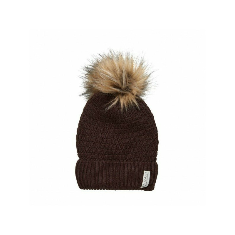 Coffe bean 52 - caciula copii lana merinos tricotata captusita fleece - en fant