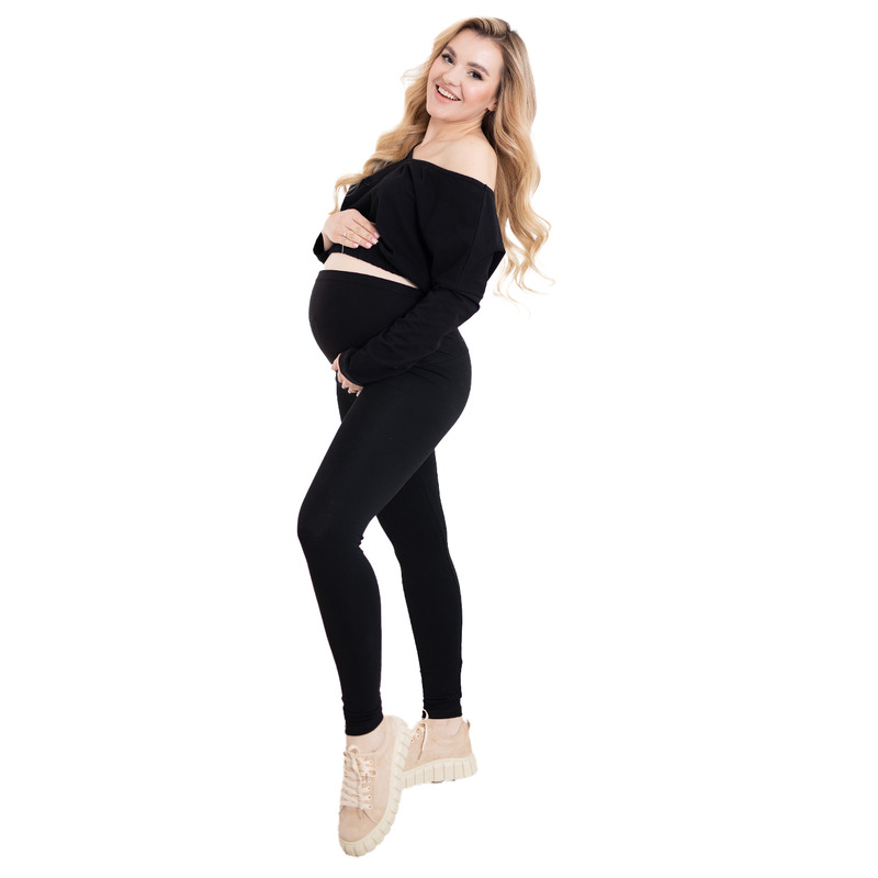 Colanti pentru gravide, cu talie speciala, certificati oeko tex standard 100, din bumbac si elastan, masura xl, negru