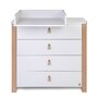Comoda de infasat YappyEtude din lemn, Cu patru sertare, Cu blat de infasat detasabil, YappyKids, 89x86x50 cm, Alb - 1